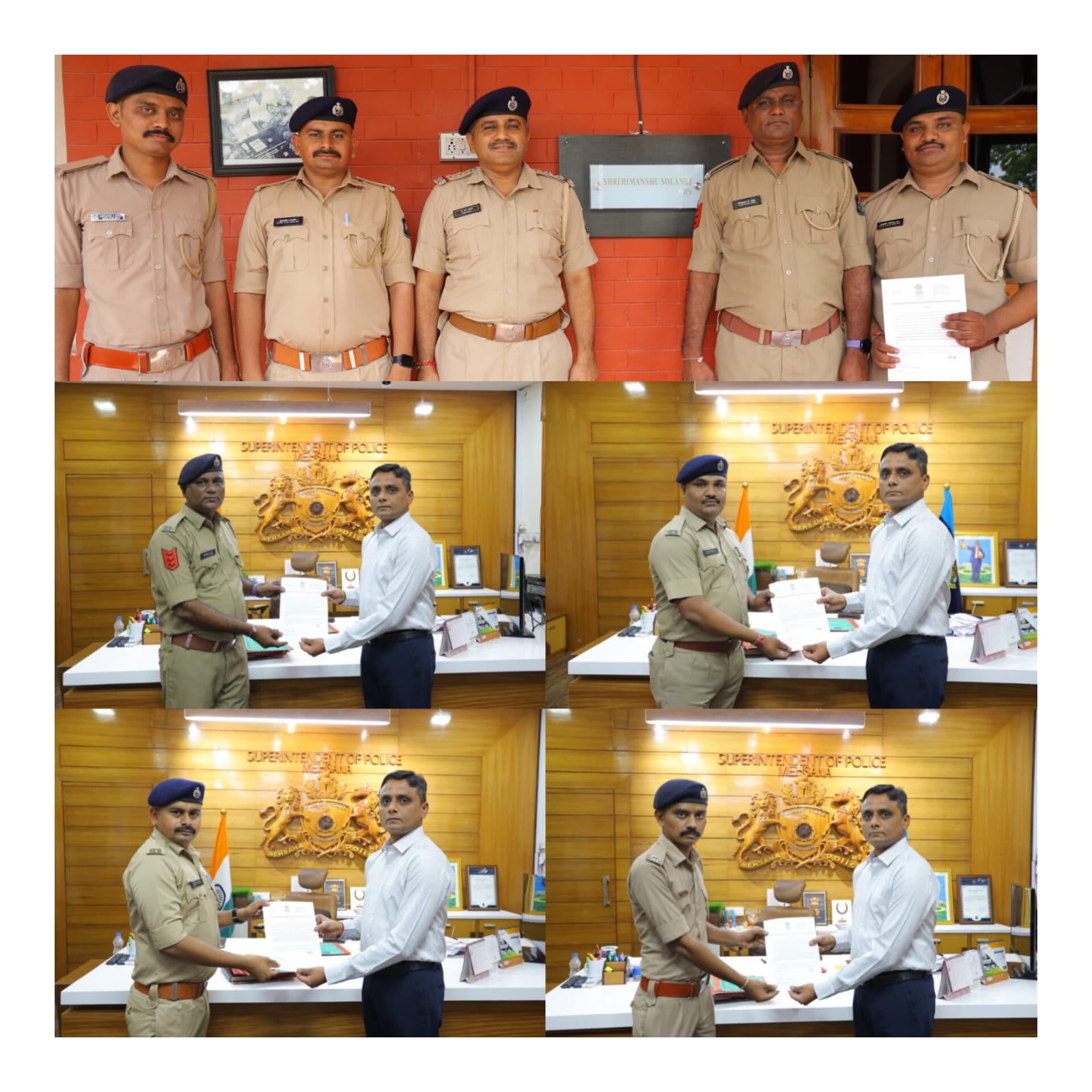 કડી માં થોડા દિવસ અગાઉ બે પોલીસ કોન્સ્ટેબલઓ કેનાલ માં કૂદીને યુવતીનો જીવ બચાવ્યો હતો જેને લઈને જીલ્લા પોલીસ વડાએ સન્માન પત્ર આપવામા આવ્યાં..
