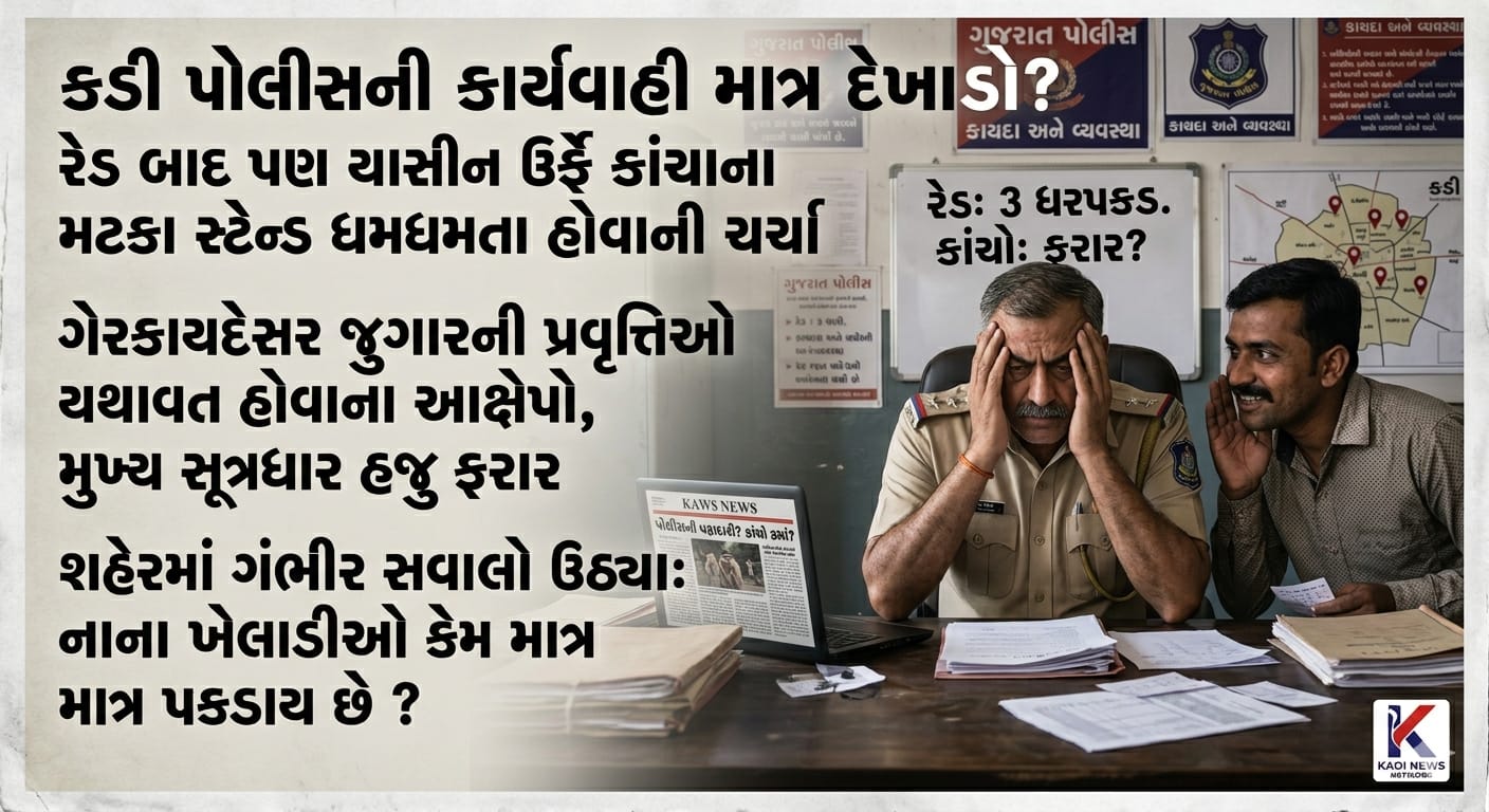 કડી પોલીસ કોના પ્રત્યે વફાદાર ?? કાયદા  કે યાસીન ઉર્ફે કાંચો ??